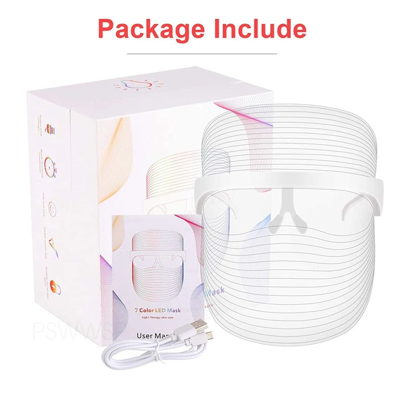 7 Color LED Facial Mask Face Beauty Mask Anti Acne Korean Photon Therapy Face Care Treatment Whitening Skin Rejuvenation Machine - Auracel