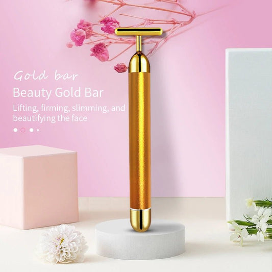  "24K Gold Vibrating Facial Massager – Premium Slimming, Firming & Wrinkle-Lifting Beauty Roller"